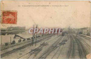 Old Postcard Villeneuve Saint Georges Interior of the Train Station