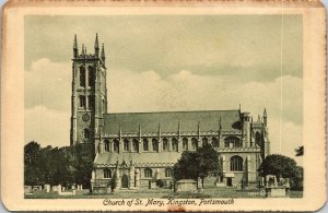 Church St Mary Kingston Portsmouth Antique Postcard DB UNP Unused 