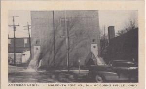 Ohio Postcard McCONNELSVILLE Malta 1956 AMERICAN LEGION Malconta Post #24