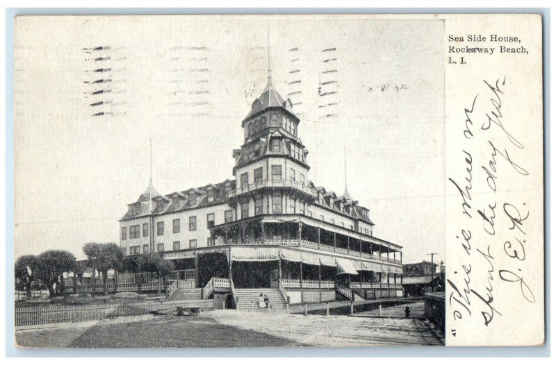 1907 Sea Side House Exterior Rockaway Beach Long Island New York NY Postcard