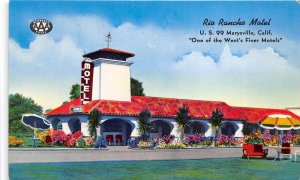 Marysville California 1950s Postcard Rio Rancho Motel Hwy 99 Roadside