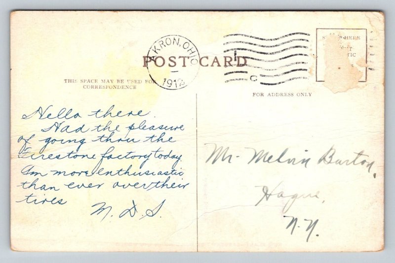 1912   Firestone Tire & Rubber Co.   Akron  Ohio  Postcard