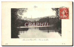 Old Postcard Lyon gold Tete's Park Lake View