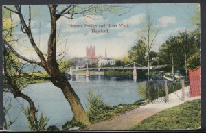 Herefordshire Postcard - Victoria Bridge and River Walk, Hereford     RS8765