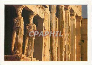Old Postcard Caryatids Athens the Acropolis of Greece