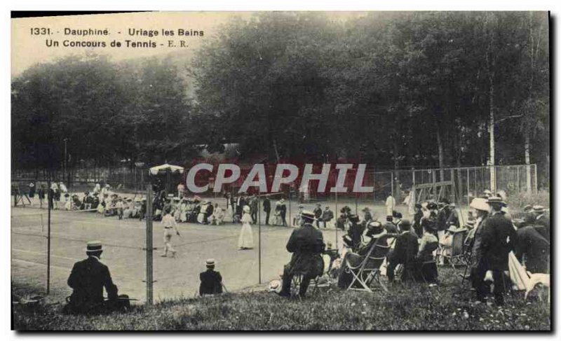 Old Postcard Dauphine Uriage les Bains A competitive tennis