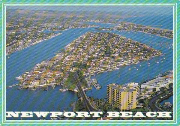 California Newport Beach Aerial View Lido Isla Balboa Island 1997