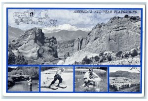 Pikes Peak America's All Year Playground Colorado Springs CO Multiview Postcard