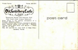 Old Heidelberg Castle Sarasota FL Florida Dining Restaurant VTG Postcard UNP 