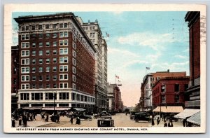 Main Street~Omaha NE~16th North From Harney & New Conant Hotel~PM 1923~Postcard