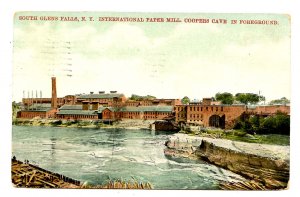 NY -  South Glens Falls. International Paper Mill; Coopers Cove in Foreground