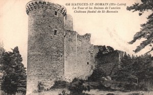 Vintage Postcard Siaugues-St-Romain La Tour Et Les Ruines De L'Ancien Chateau