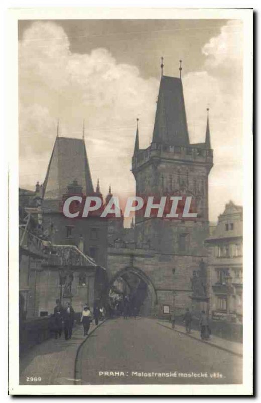 Old Postcard Praha Malostranske Mostecké veze