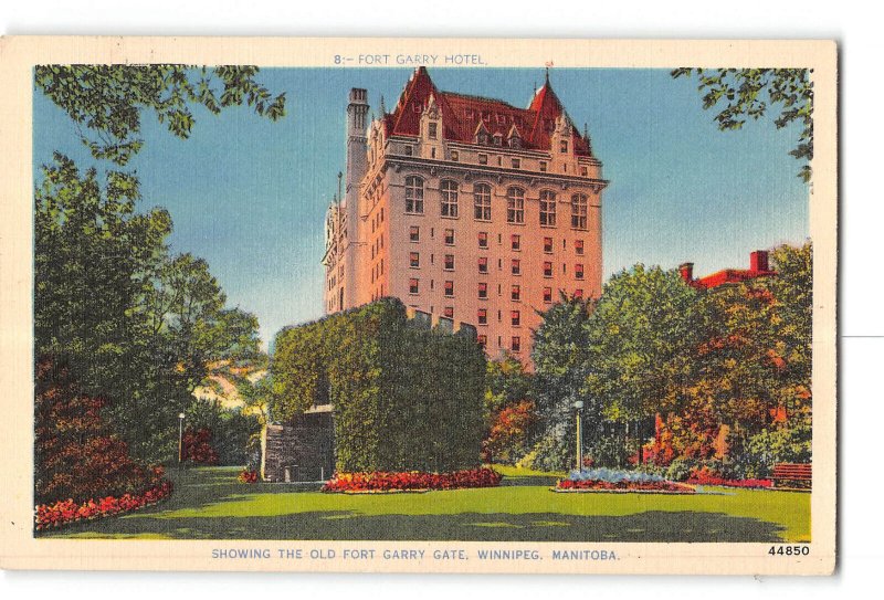 Winnipeg Manitoba Canada Postcard 1952 Fort Garry Hotel