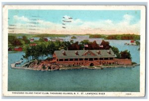 Thousand Islands New York Postcard Thousand Islands Yacht Club Aerial View 1926