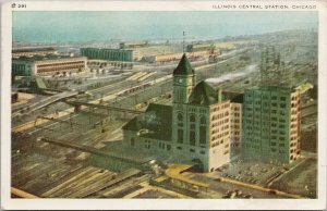 Chicago IL Illinois Central Station c1945 AC Co Postcard H10