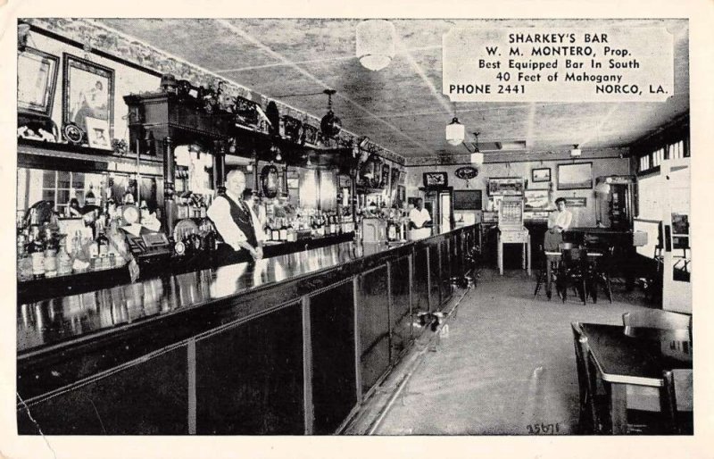 Norco Louisiana Sharkey's Bar Vintage Postcard AA24004