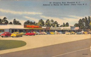 Havelock North Carolina Shopping Area Linen Vintage Postcard AA59001