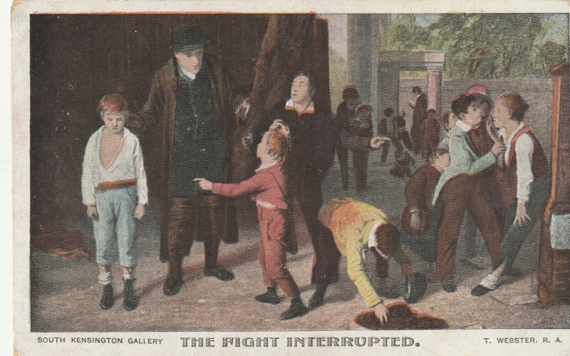 THE FIGHT INTERRUPTED By T WEBSTER - Vintage Art POSTCARD