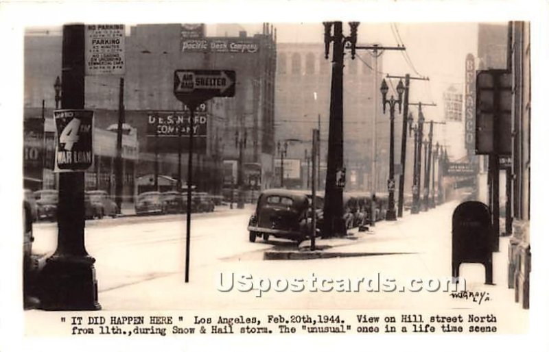 Hill Street, Snow & Hail Storm Feb 20, 1944 - Los Angeles, CA