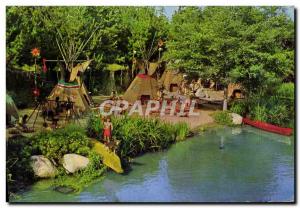 Modern Postcard Wild West Cowboy Indian Village Peaceful Indians