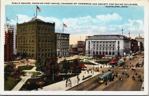 Public Square Post Officew Chamber of Commerce Cleveland Ohio Postcard C052