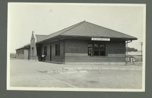 Scottsbluff NEBRASKA RPPC c1920s DEPOT Train Station BURLINGTON R.R. Railroad