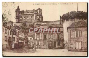Old Postcard Saumur M and L Chateau Fort Cote Sud