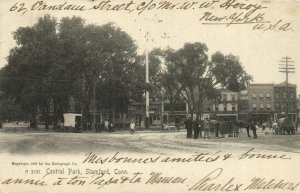 PC CPA US, CONN, STAMFORD, CENTRAL PARK, VINTAGE POSTCARD (b15636)