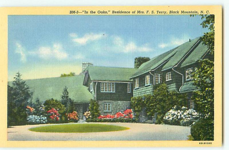 Vintage Postcard BM-3 Home of F S Terry Black Mountain North Carolina  # 2006