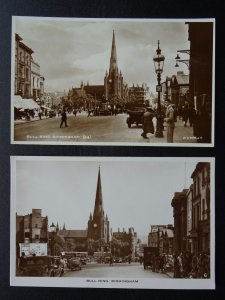 Birmingham 2 x BULL RING c1930s & 1940s RP Postcard