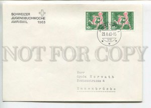 444887 Switzerland 1963 year Red Cross real posted COVER