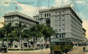C-1910 Trolley US Grant Hotel Trolley automobiles Eno Postcard 22-6118