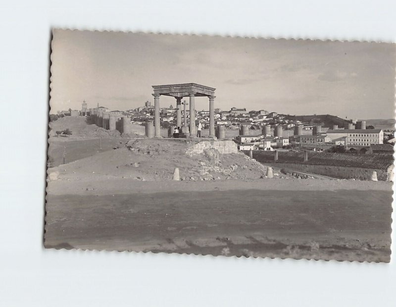 Postcard The Four Posts and general view, Ávila, Spain