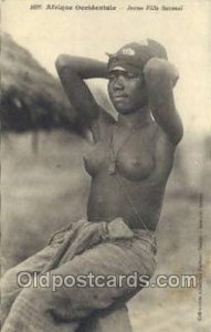 African Nude Unused light yellowing from age