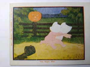 Halloween Postcard J I Austin Children The Bogie Man Original Undivided Antique