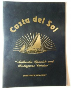 Vintage 70s Costa Del Sol Portuguese Restaurant Menu Bound Brook New Jersey