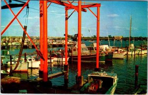 Postcard PIER SCENE Manasquan River New Jersey NJ AO8528