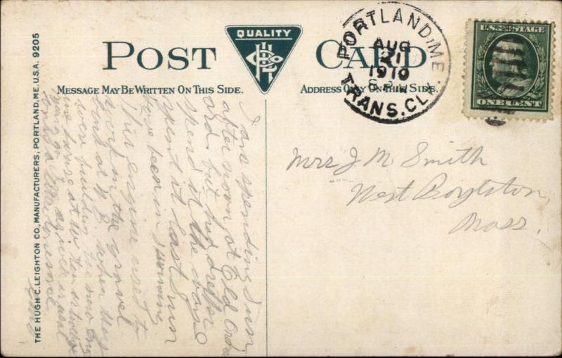 Old Orchard Beach ME RR Train The Dummy Line Unusual Postal Cancel 1910 PC