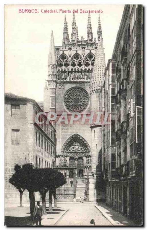 Old Postcard Burgos Cathedral Puerta del Sacramento