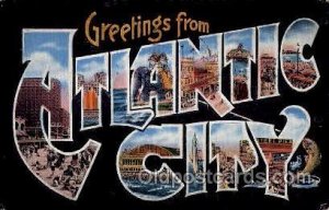 Atlantic City, New Jersey Large Letter Town 1942 light corner wear, postal us...