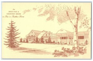 The Milk Pail & Country Shops Fin N Feather Farm Dundee Illinois IL Postcard