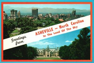 Greetings from Asheville, North Carolina Land of Sky Biltmore, Vintage Postcard