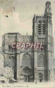 Old Postcard Sens La Cathedrale