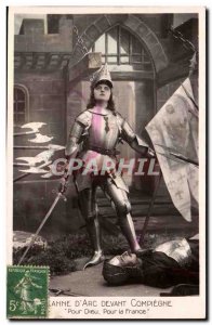 Old Postcard Fancy Jeanne d & # 39arc to Compiegne to God for France!