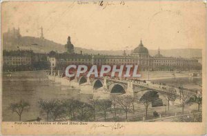 Old Postcard Lyon Guillotiere Bridge and Hotel-Dieu