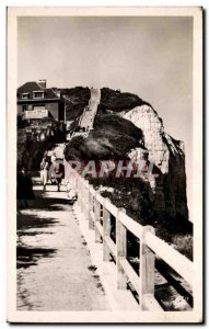 Old Postcard Le Treport The Cliffs Of Stairs
