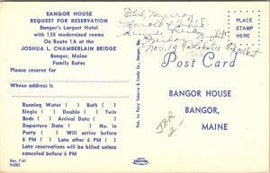 Bangor House Hotel Maine ME Postcard VTG UNP Dexter WOB UNP Old Cars Vintage 