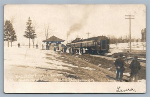 SHIPPENSBURG PA TRAIN DEP'T FUNERAL RAILROAD ANTIQUE REAL PHOTO POSTCARD RPPC