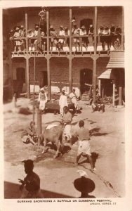 Lot142 real photo gurkhas sacrificing a buffalo on dusserah festival nepal types